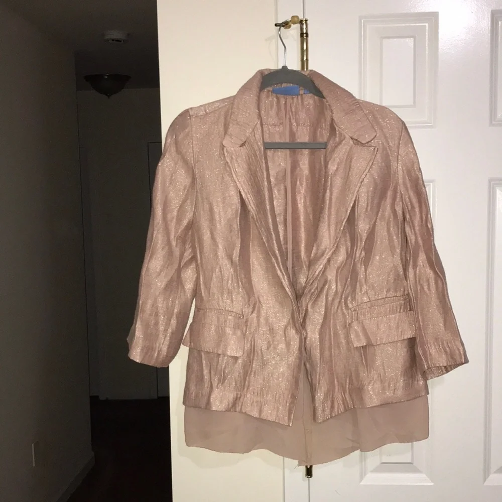 Lux Vintage Simply Vera Wang Classy Sparkling Salmon Beautiful Blazer - Picture 1 of 6